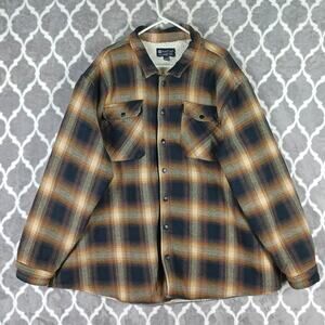 Matix Flannel Jacket Men Size 5XL Brown Sherpa Lined Heavyweight Big Tall